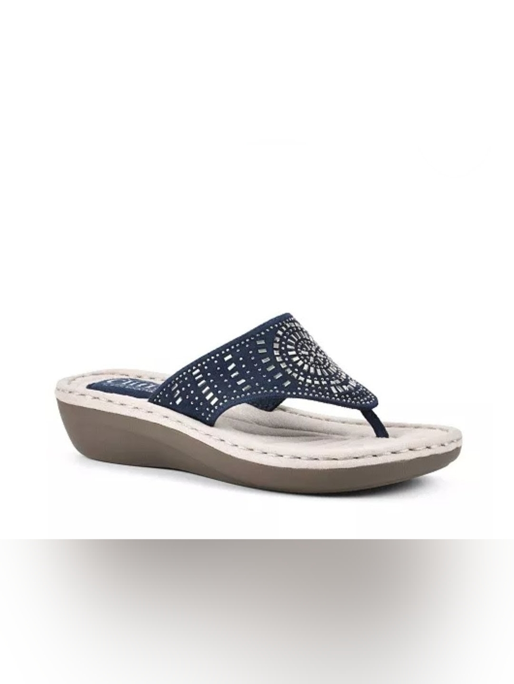 Cliffs by White Mountain Women's NAVY Cienna Thong Sandals Size 9 Wide NIB